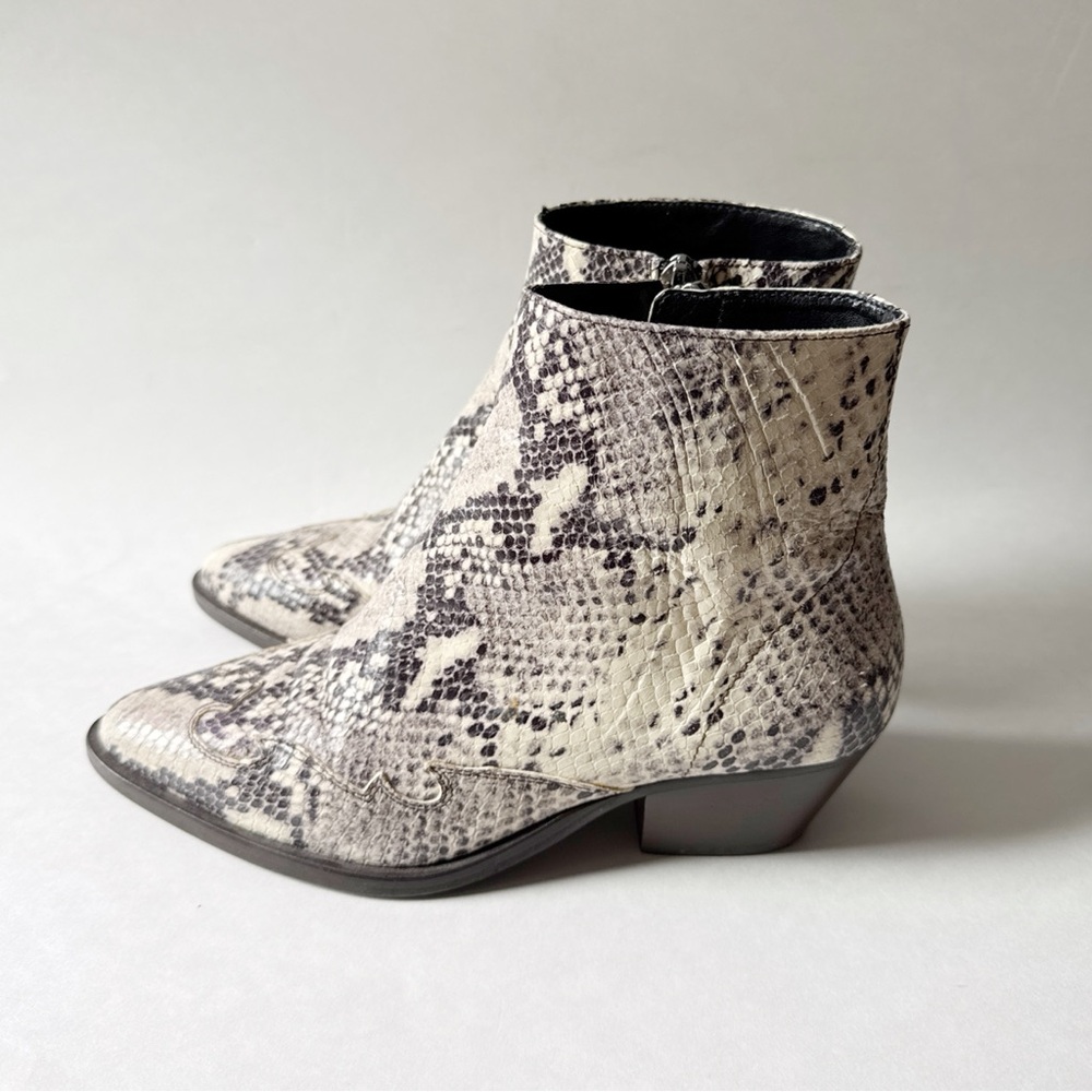 Leather, Faux Snake, Western Ankle Boots by Claudie Pierlot